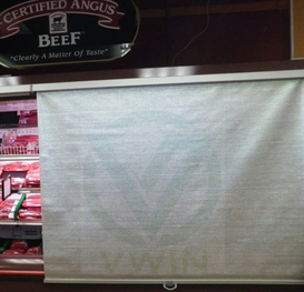 Gray Night Curtain for Refrigerator Ice Chest to save energy in Supermarket