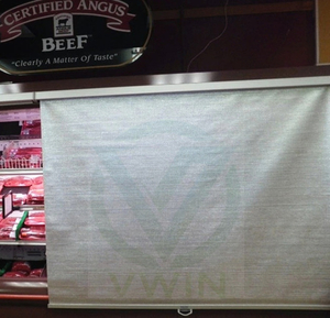 Gray Night Curtain for Refrigerator Ice Chest to save energy in Supermarket