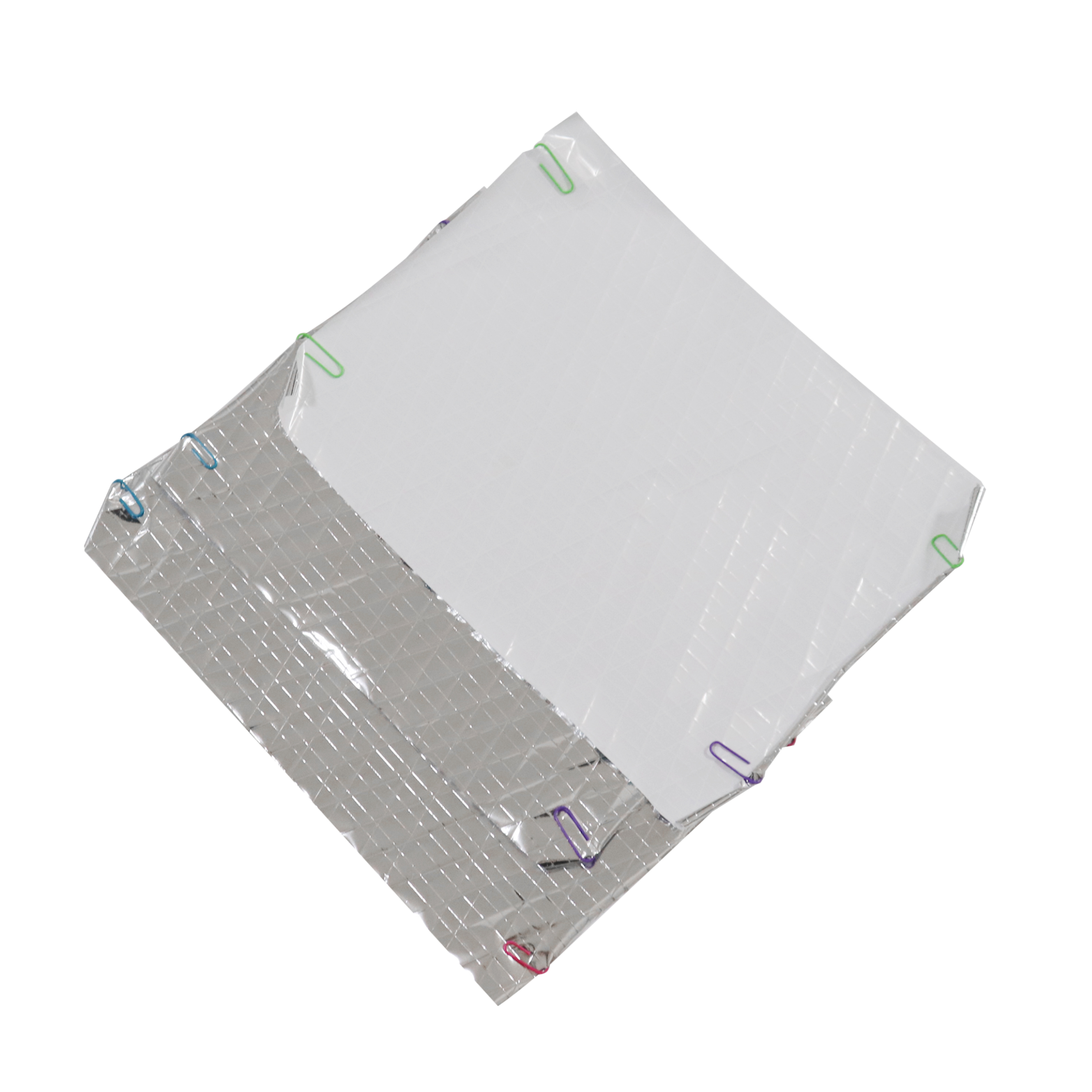 White PP+scrim+metallized film for color steel tile insulation