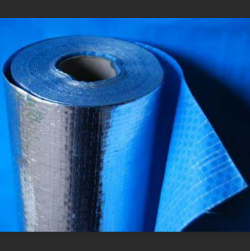 Blue single sided reflective Fireproof heavy duty aluminium foil laminate woven for Sisalation insulation radiant barrier