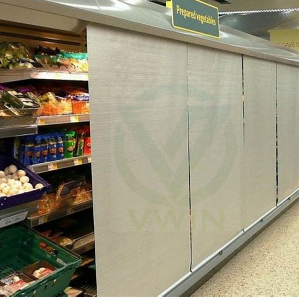 Gray Night Curtain for Refrigerator Ice Chest to save energy in Supermarket