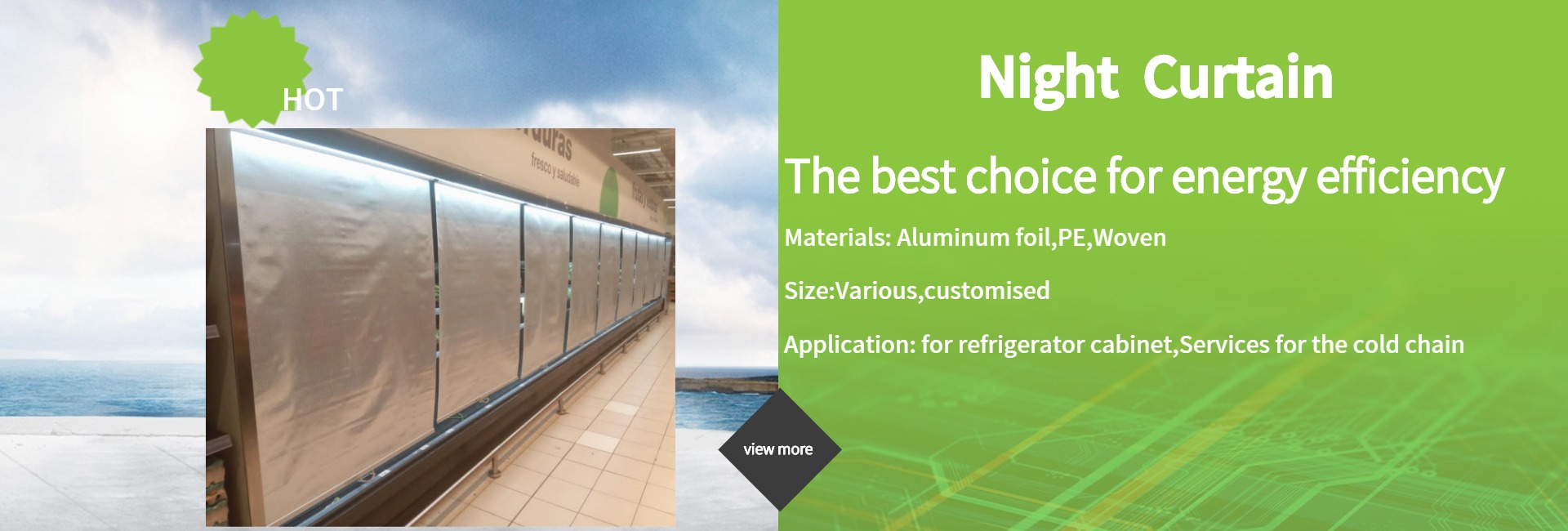 Night Blind,Night Curtain,night cover for refrigerator,Display cabinet,Freezer,showcase.