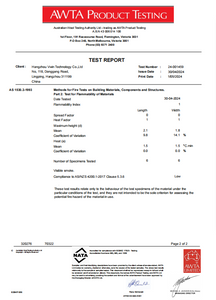 Fire Resistance Test Report for AL Woven