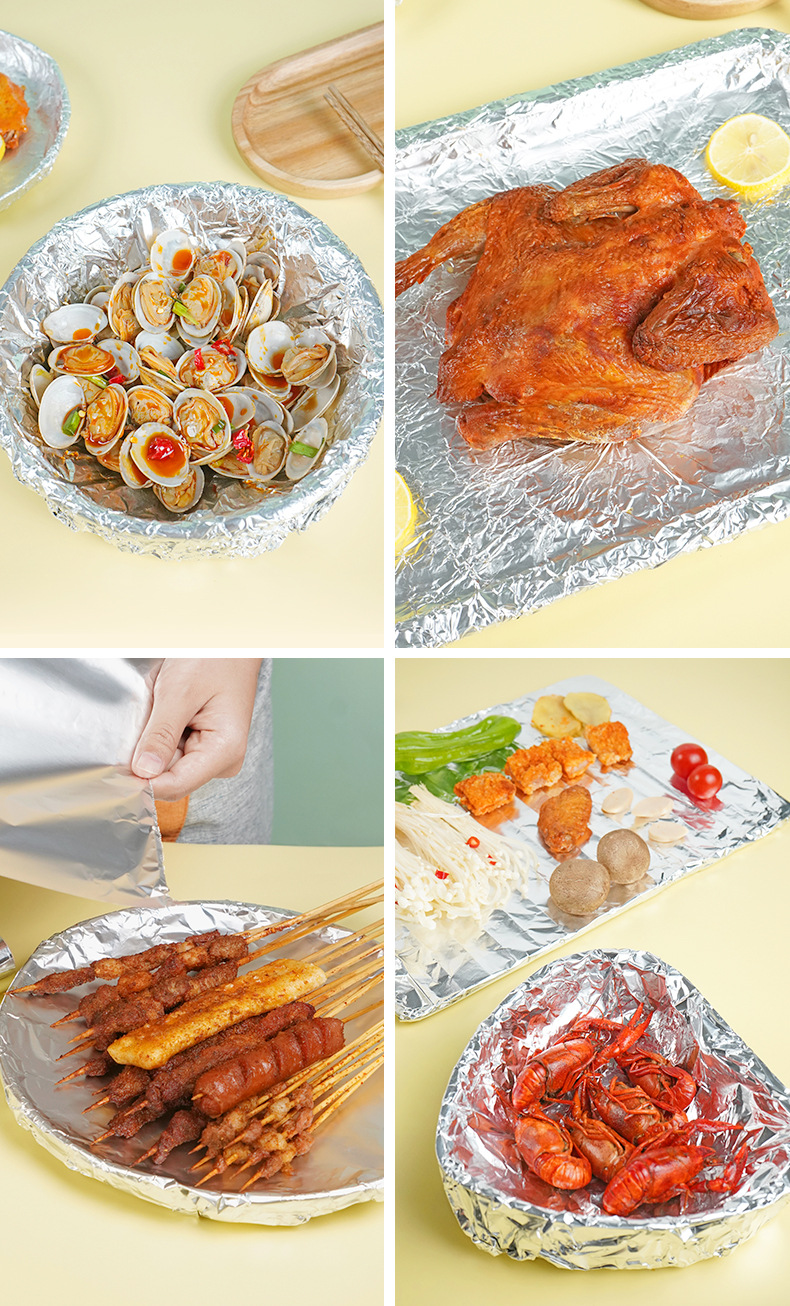 Glossy Aluminium Foil Sheet for Kitchen Wraps & Baking in Different Size