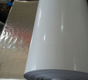 Single sided Reflective Fireresistant Aluminum Foil Woven Fabric to laminate bubble or Foam as Insulation materials