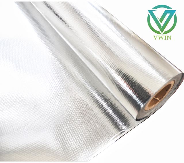Double sided aluminum foil laminated woven fabric for pipe thermal insulation