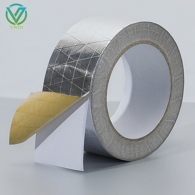 Main shot of waterproof reinforced 3 ways aluminum foil metallised kraft tape with hot melt adhesive, joint sealing for building insulation vapor barrier