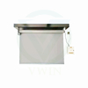 Real shot of finished smoke barrier fireproof curtain made of aluminum foil fiberglass fabric for industrial fire protection