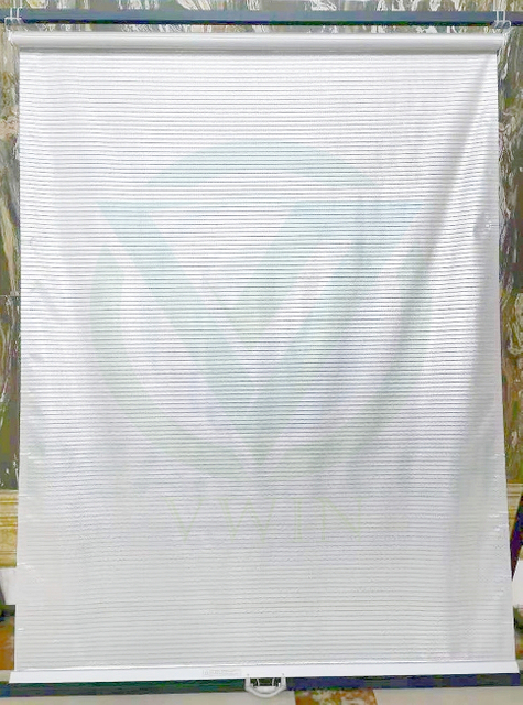 Large white opaque night blind completely covering the refrigerated display opening.