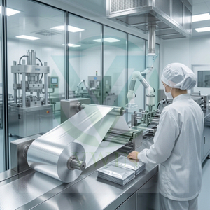 Clean workshop production of lightproof opaque PET AL PE foil film for cosmetic mask pouches