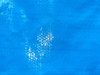 Waterproof close-up of fire-resistant blue woven cloth, dense coating blocks moisture for long-term roof application