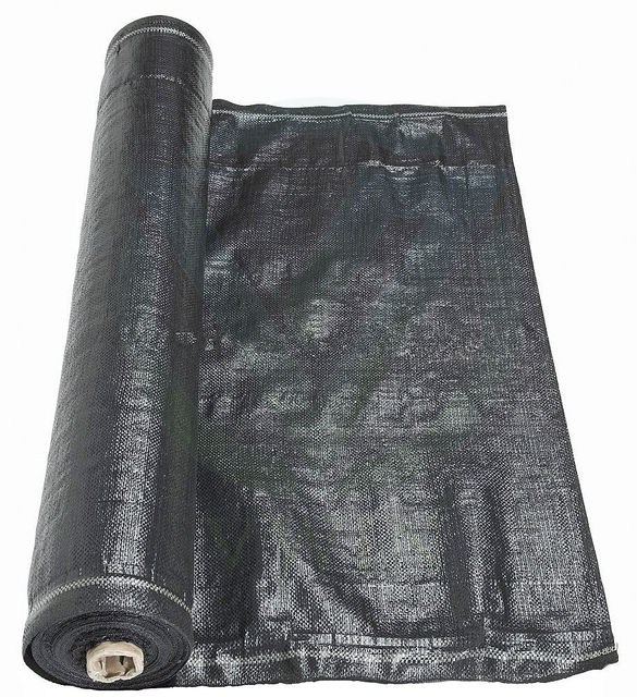 Main image of high-strength black woven geotextile roll, anti-seepage fabric for road construction & fish pond lining projects