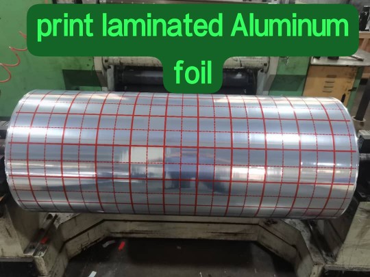 Printed grid laminated aluminum foil roll, thermal insulation raw material in factory