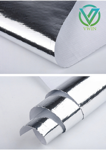 Main image of aluminum-film-composite woven fabric, heat reflective thermal barrier roll used as lining for pipe & equipment insulation jackets