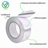 3-layer structure diagram of aluminum foil tape, release paper, adhesive & foil layer for HVAC thermal sealing