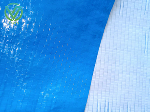 Main image of fire-resistant blue-coated woven fabric, two-tone blue-white substrate for roof sarking insulation foil lamination