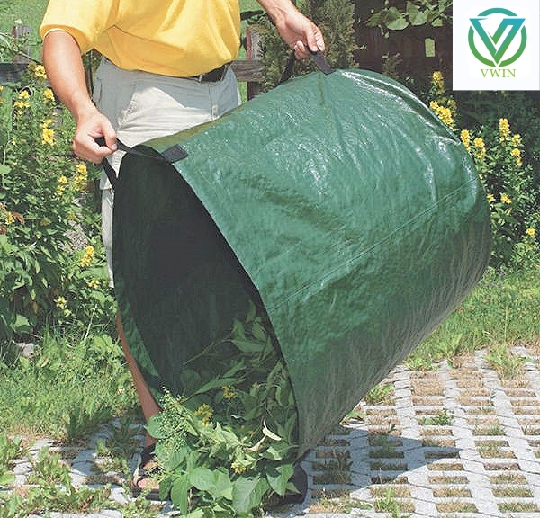 Main image of durable waterproof PE-coated PP woven fabric, material for garden leaf storage sacks, waterproof & tear resistant