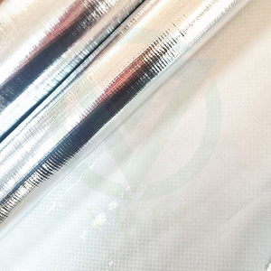 Main image of VMPET-laminated woven fabric, reflective vapor barrier substrate for construction insulation facings
