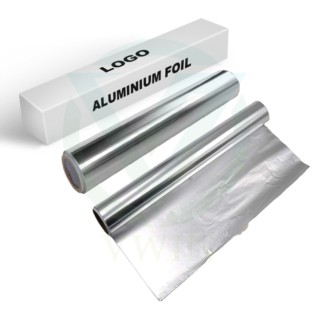 Eco-friendly Recyclable Kitchen Aluminum Foil Using White Box with Printed Design Packaging for Daily Food Packaging
