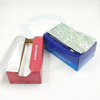 Set display of boxed pull-out aluminum foil sheets in three different packaging colors