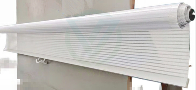 Detail View of the White Night Curtain – Aluminum + PET Material