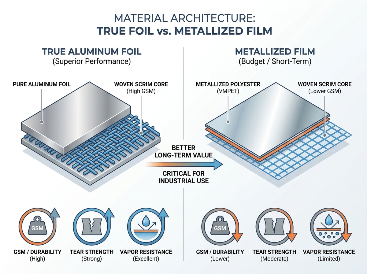 Aluminum Foil Woven Fabric Material Roll