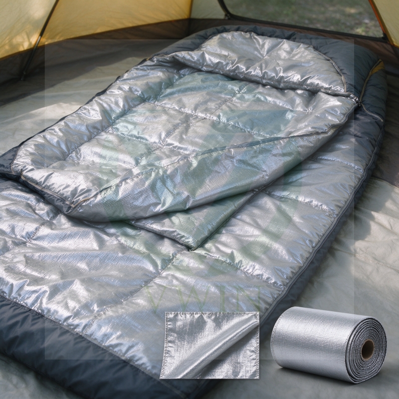 Moisture-proof lightweight MPET laminated woven fabric for sleeping bag inner liner