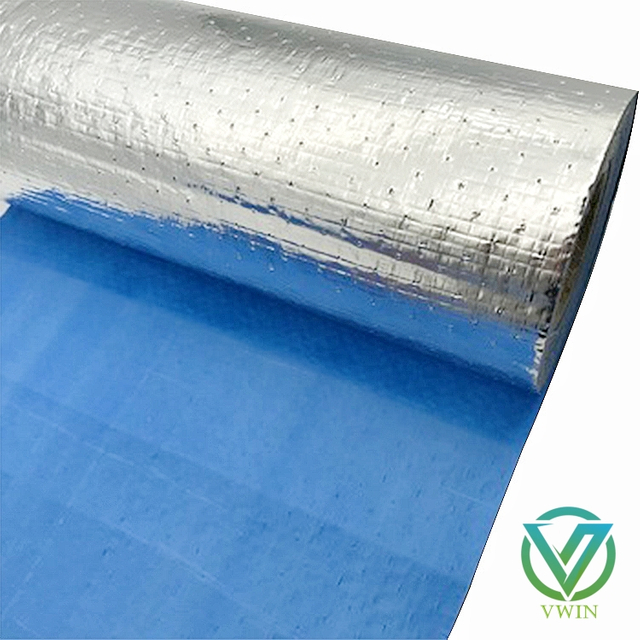 Perforated fire resistant heavy duty blue woven foil, AWTA certified wall wrap vapour insulation