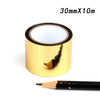 Full roll solid gold metallized OPP tape (30mm×10m), strong solvent acrylic adhesion for cabinet & display cabinet edge wrapping