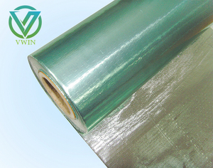 Fire resistant anti-glare double aluminum foil woven fabric for roof thermal insulation materials