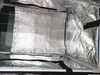 Interior close-up of cooler bag aluminum MPET lining, tight double composite to block condensate and extend cold retention time