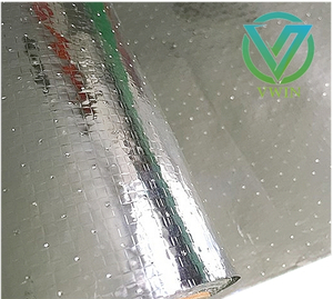 Main image of double sided aluminum coated micro perforated woven fabric, dual radiant heat barrier with micro vent holes for building wall & roof thermal insulation