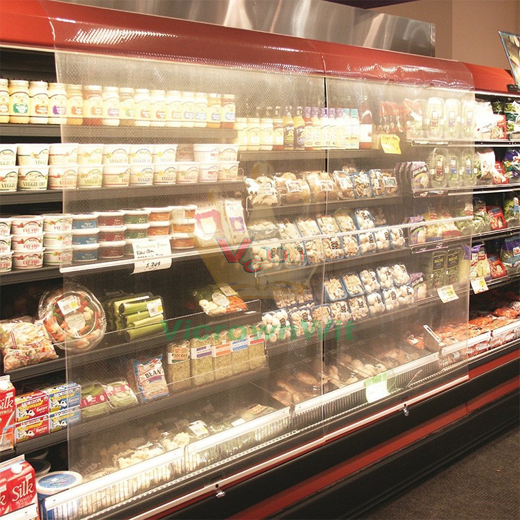 Perforated energy‑saving night cover for long open‑type supermarket refrigerated display counter