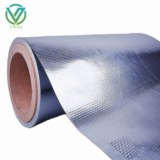 Double-faced UV resistant polymer weave laminate aluminum foil for metal structure roof insulation