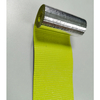 Narrow green fiberglass foil tape side view, easy hand tear cutting for narrow pipeline gap insulation sealing