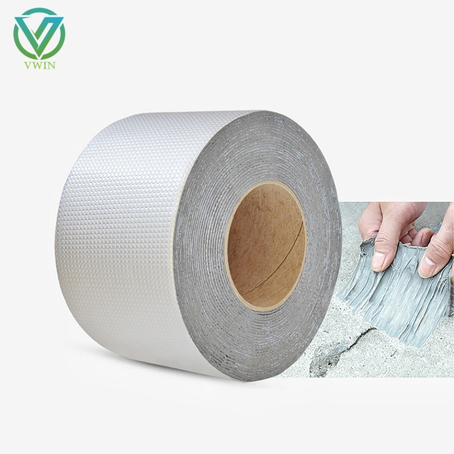 Main shot of waterproof butyl aluminum foil tape for house repair, high stick butyl adhesive for roof, wall & pipe crack leak repair