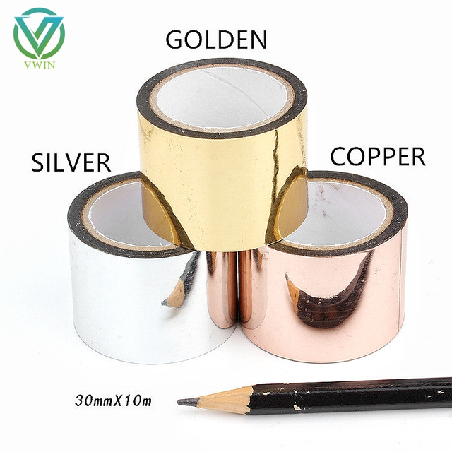 Main shot of gold metallized OPP tape with solvent acrylic glue, reflective decorative tape for furniture edging, gift box & craft surface