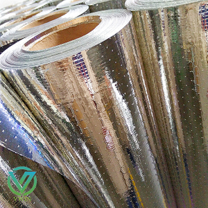 Main image of punctured MPET film laminated woven fabric, micro-hole moisture vent thermal reflective roll for multi-layer thermal blanket outer facing