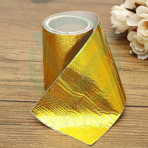 Main product picture of yellow high temperature resistant aluminum foil fiberglass cloth for pipeline ventilation opening sealing tape