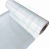 Close-up of aluminum foil fiberglass fabric with red grid printing
