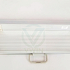 Close‑up of the pull handle of automatic no‑punch night cover for commercial refrigerated showcase