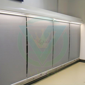 Whole‑unit real‑scene photo of refrigerator equipped with anti‑condensation perforated night blind