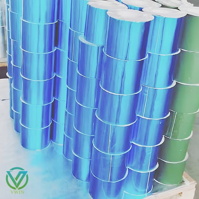 Main shot of anti aging blue aluminum foil tape, aging-resistant protective tape for cable and wire wrapping