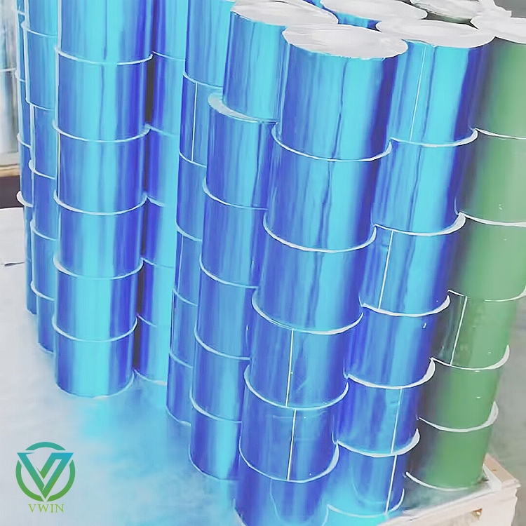 Main shot of anti aging blue aluminum foil tape, aging-resistant protective tape for cable and wire wrapping