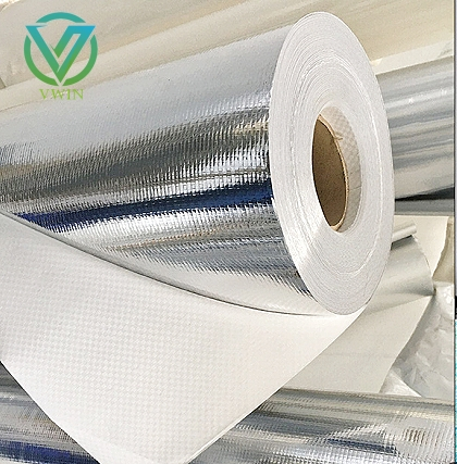 Main image of flexible aluminum-plated woven fabric, high temp heat barrier roll for industrial high-temperature kiln insulation & sealing wrapping