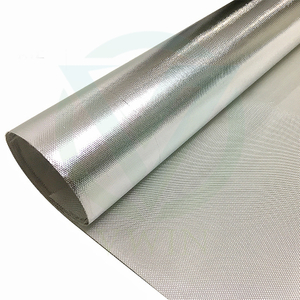 Close-up of Rolled Single-Sided Aluminum Foil Fiberglass Fabric