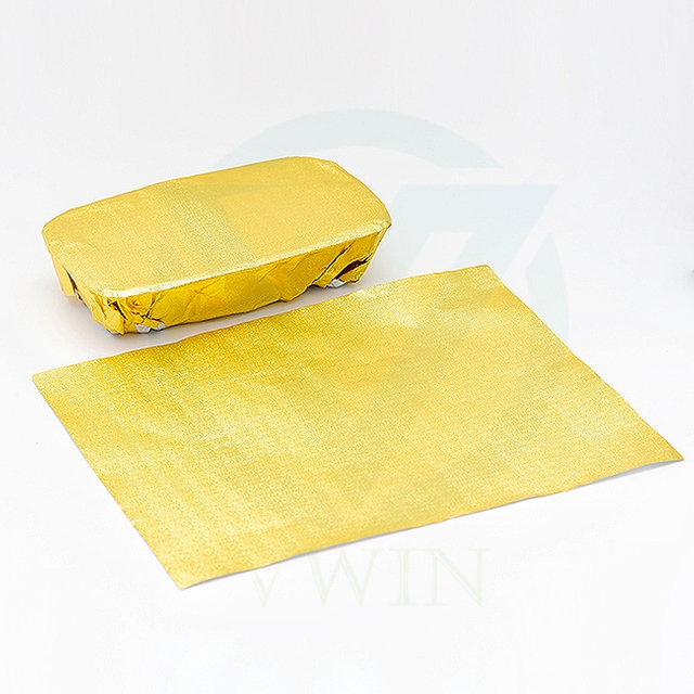 Unrolled gold square aluminum foil sheets, suitable for restaurant BBQ and home baking
