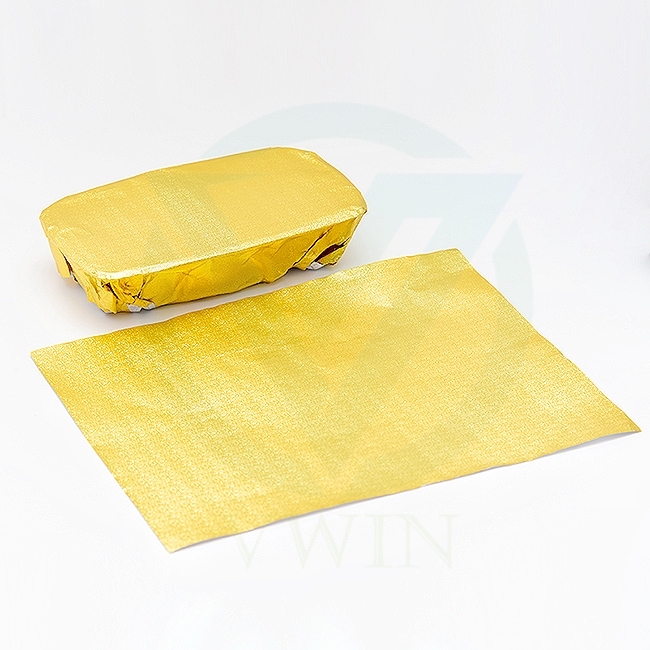 Unrolled gold square aluminum foil sheets, suitable for restaurant BBQ and home baking