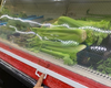 Self coiling perforated transparent night curtain for fruit vegetable open‑type freezer display cabinet