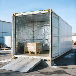 Radiant barrier PET laminated aluminum foil applied on shipping container for heat insulation